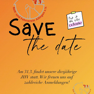 Save-the-Date: Bitte notiert euch den JHV-Termin am 31.03.2023, Freitagabend!