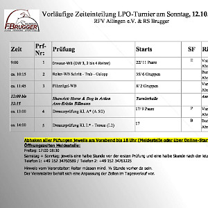 Turnier im Countdown - wir informieren: ... Zeiteinteilung - Parken in & um Ailingen!