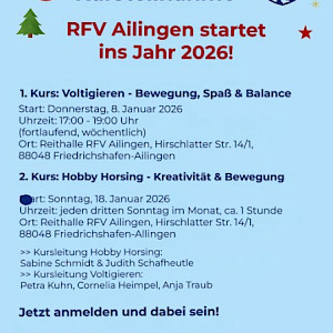 Let's Horse Sports: Einladung zur Kursteilnahme – RFV Ailingen startet ins Jahr 2026!